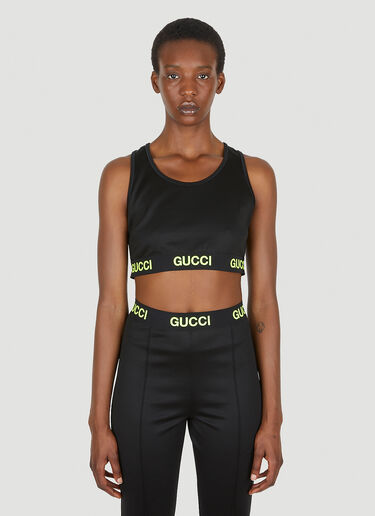 Gucci Unisex Logo Jacquard Crop Top in Black