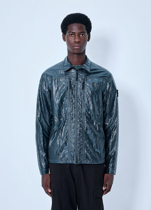Stone Island Crinkle-Effect Shirt Green sto0165003
