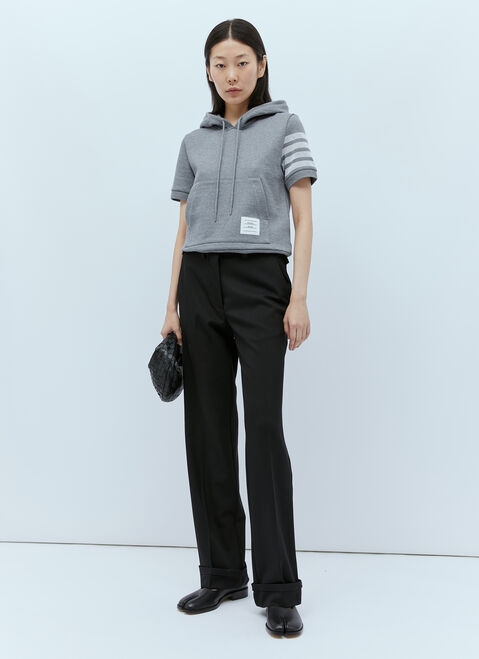 Thom Browne Knit Four Bar Hooded Sweatshirt White thb0253021