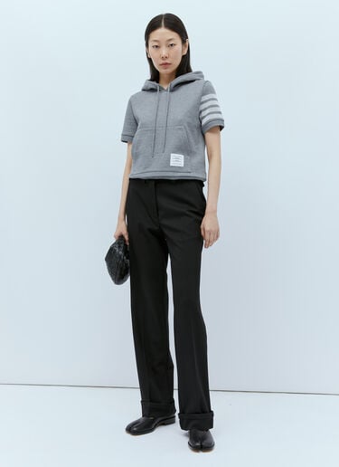Knit Four Bar Hooded Sweatshirt Thom Browne Knit Four Bar Hooded Sweatshirt Grey thb0253022