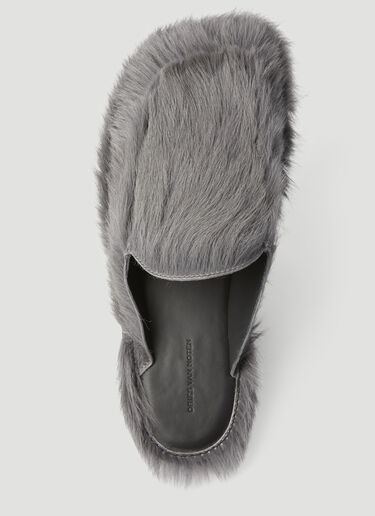 Dries Van Noten Pony Hair Mules Grey dvn0156032