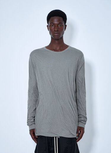 LN-CC® - Rick Owens: Jumbo Double LS T-Shirt - White Rick Owens Jumbo Double LS T-Shirt White ric0165076