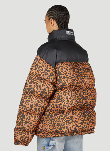VETEMENTS Leopard Print Puffer Jacket Brown vet0254002