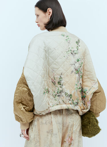 Dries Van Noten 绗缝花卉飞行员夹克  米色 dvn0254007