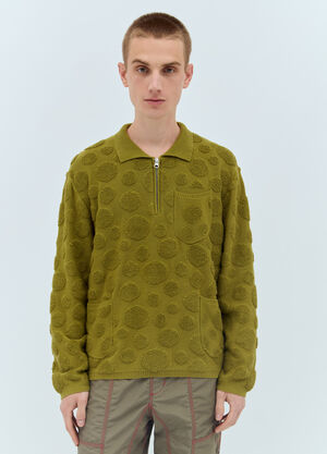 Gucci Dot Half-Zip Sweater Green guc0155064