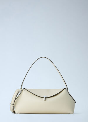 Toteme T-Lock Grained-Leather Shoulder Bag Cream tot0265083