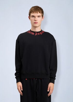 Palm Angels Neck Logo Sweatshirt Black pma0164033