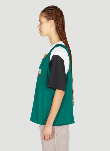 Marni x Carhartt 徽标贴饰 Bib T 恤 绿色 mca0250015