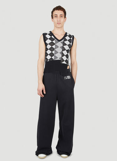 MM6 Maison Margiela Argyle Print Sleeveless Sweater Black mmm0151011