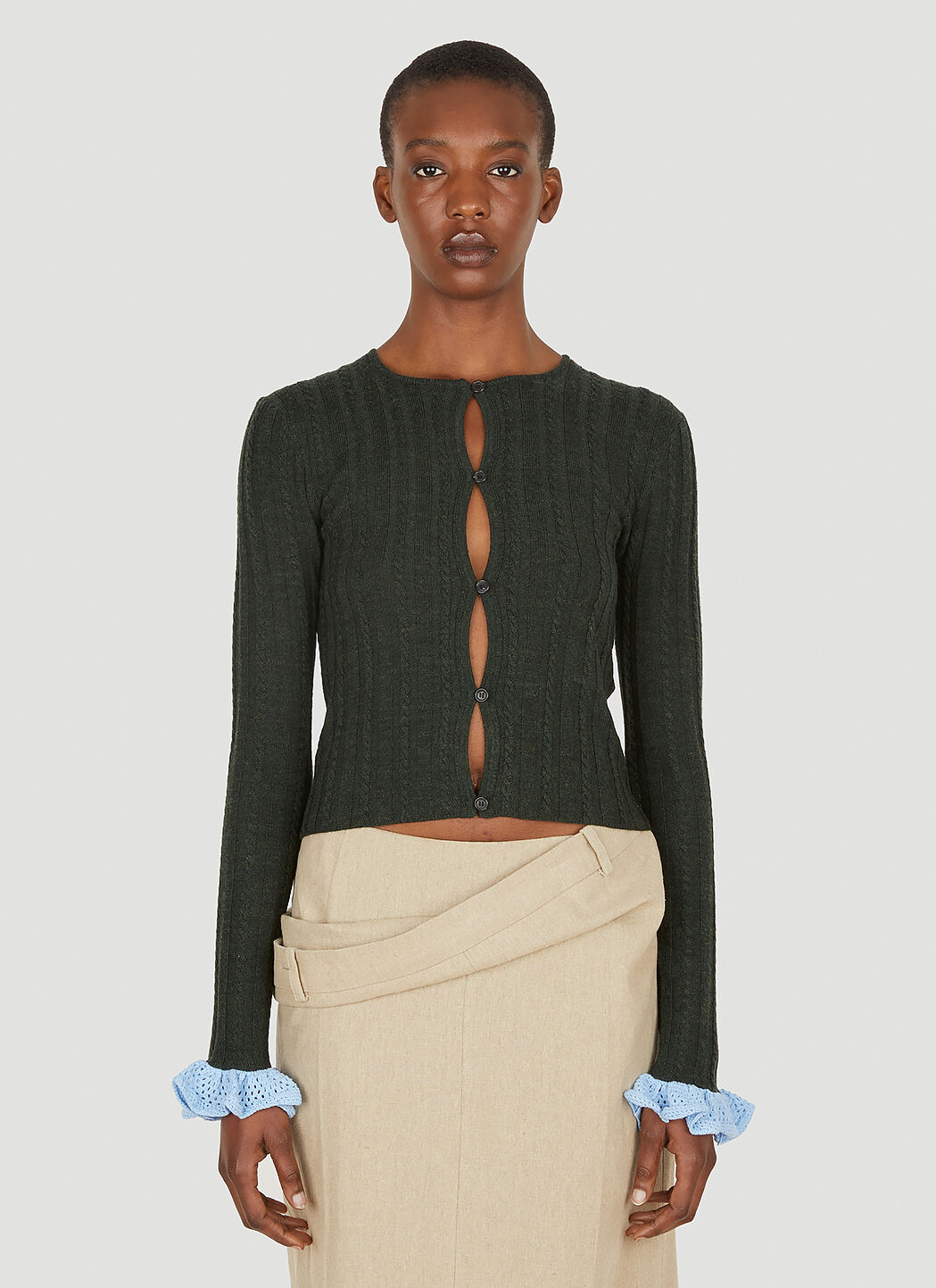 Green long sleeve best sale cardigan