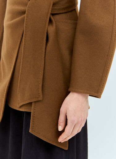 Max Mara 카멜 울 랩오버 재킷 브라운 max0258044