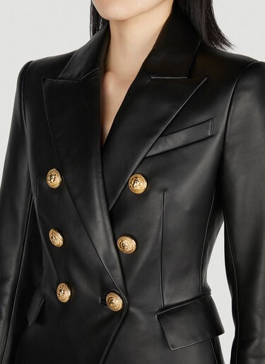Balmain Leather Blazer Black bln0252031