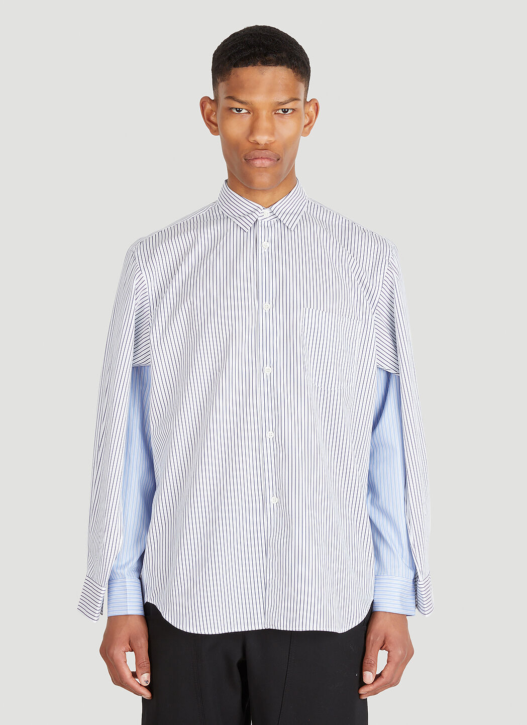Comme des garcons blue striped shirt discount