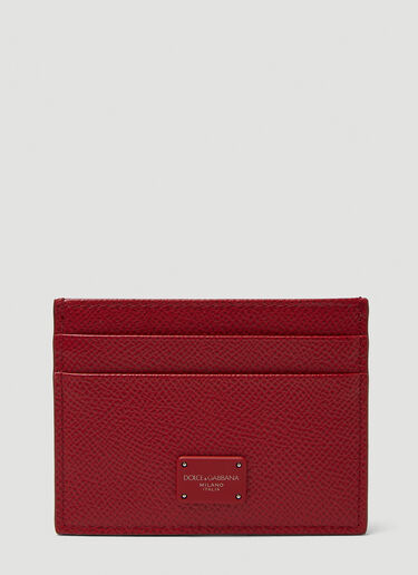 Logo Plaque Card Holder Dolce & Gabbana Logo Plaque Card Holder Red dol0149038