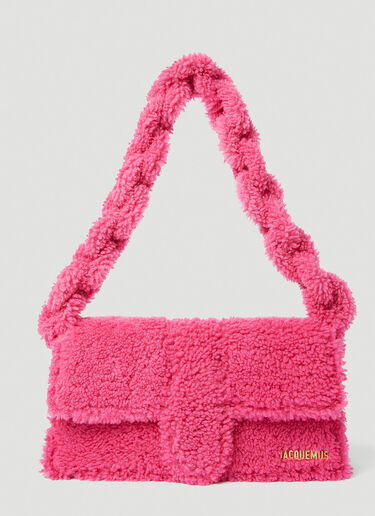 Jacquemus Le Bambidou Shearling Shoulder Bag Pink jac0250003