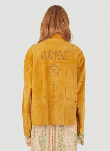 Acne Studios Logo Leather Jacket  Yellow acn0246019