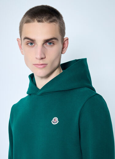 Moncler Logo Patch Hooded Sweatshirt Green mon0159005