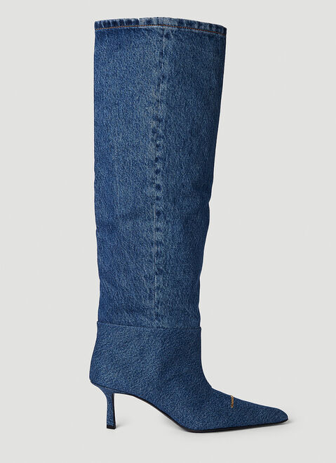 Burberry Viola Slouch Denim Boots Black bur0253037