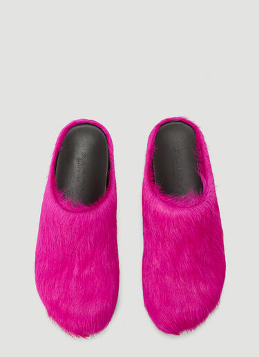 Marni Calf-Hair Mules Pink mni0244012