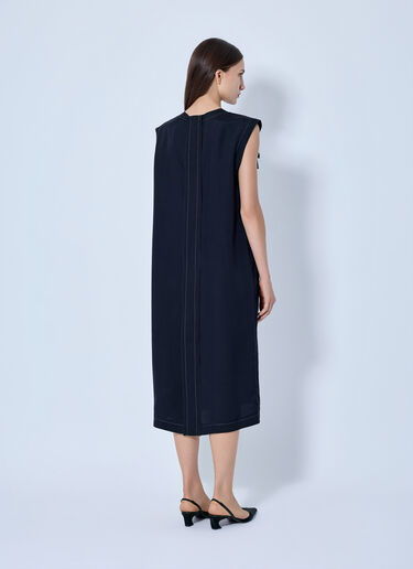 LN-CC® - Marni: Sleeveless Midi Dress with Satin Detail - Black Marni Sleeveless Midi Dress with Satin Detail Black mni0265001