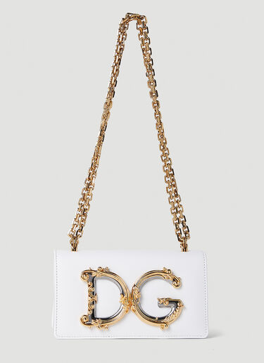 Dolce & Gabbana DG 걸스 바로크 폰 파우치 화이트 dol0251035