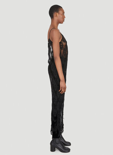 Maison Margiela Sheer Crochet Dress Black mla0247005