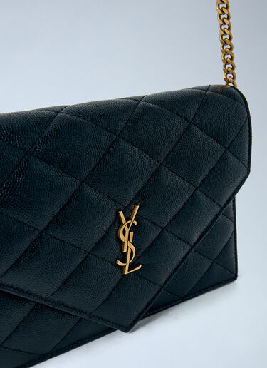 LN-CC® - Saint Laurent: Paris Chain Wallet In Grain De Poudre Leather - Black Saint Laurent Paris Chain Wallet In Grain De Poudre Leather Black sla0265133