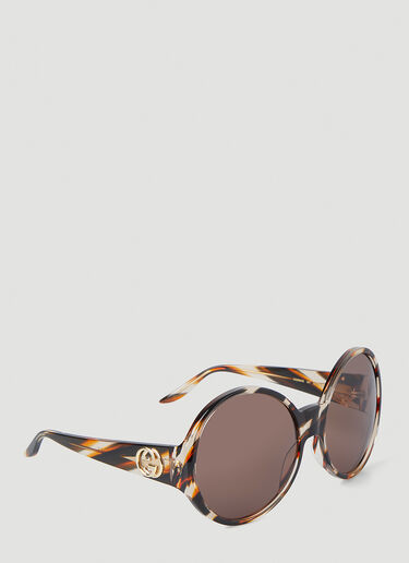 Gucci Tortoiseshell Round Frame Sunglasses Brown guc0247352