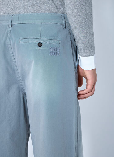 LN-CC® - Miu Miu: Steel Gray Garment-Dyed Twill Pants - Grey Miu Miu Steel Gray Garment-Dyed Twill Pants Grey miu0365009