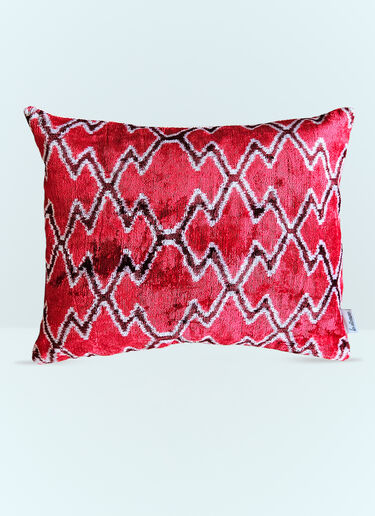 Les-Ottomans Velvet Cushion Red wps0691364