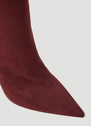 Gianvito Rossi Reus Suede High Heel Boots Burgundy gia0253014