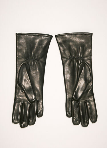Our Legacy Topstitched Leather Gloves Black our0258028