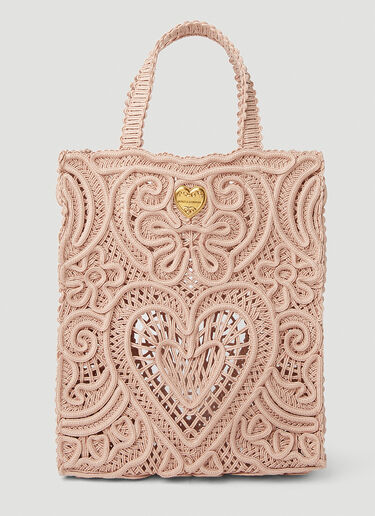 Dolce & Gabbana Embroidered Shopper Bag Pink dol0251031