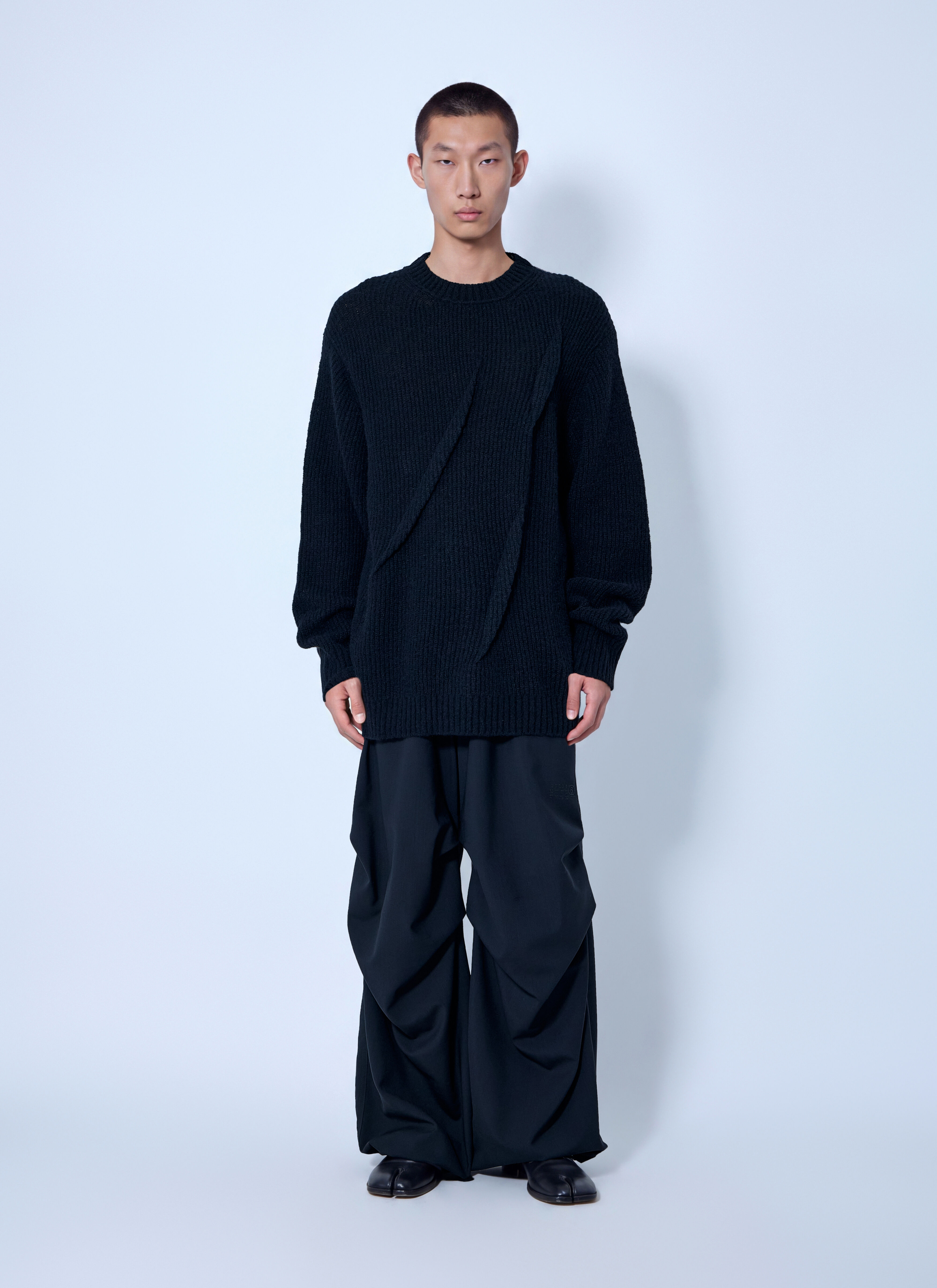 Yohji Yamamoto Men's' Half Cardigan+Tuck Tuck Round Neck Po in
