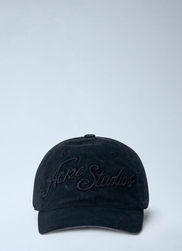 Acne Studios Embroidered Logo Cap Black acn0365039
