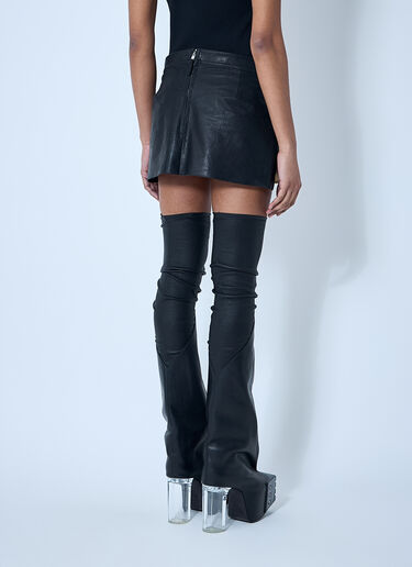 Rick Owens Leather Mini Skirt Black ric0259005