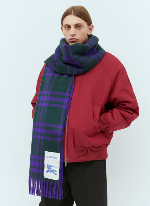 Moncler + Rick Owens チェックカシミアリバーシブルスカーフ ブラック mcs0355016