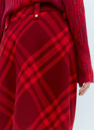 Burberry Check Wool Skirt Red bur0254011