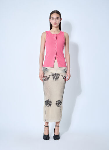 Jean Paul Gaultier Double Layer Mesh Skirt Ecru jpg0260003