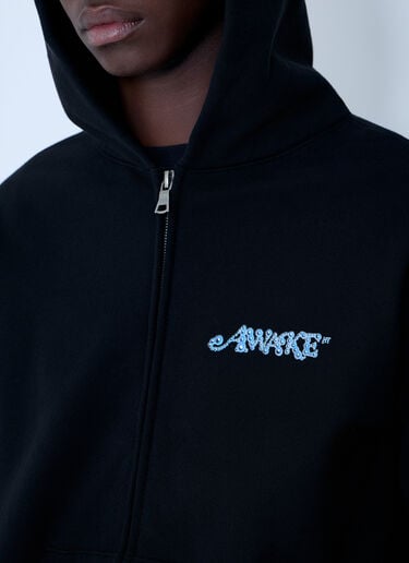 Awake NY Logo Motif Hooded Sweatshirt Black awa0162002