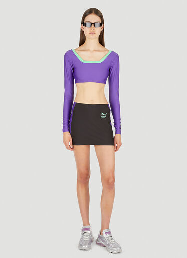 Puma x Dua Lipa Colour Block Long Sleeve Top Purple pdl0250013