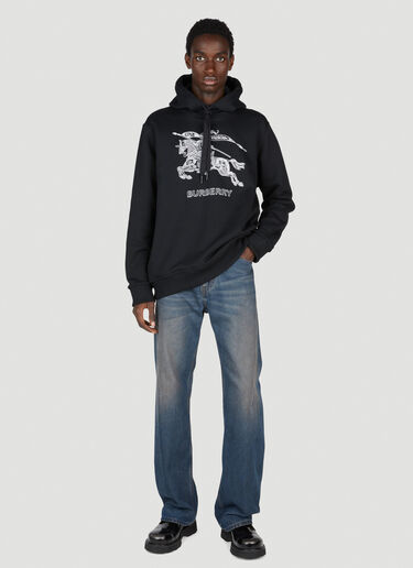 Burberry Embroidered EKD Cotton Hooded Sweatshirt Black bur0153026