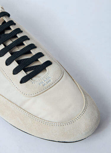 Prada Collapse Re-Nylon And Suede Sneakers White pra0160018