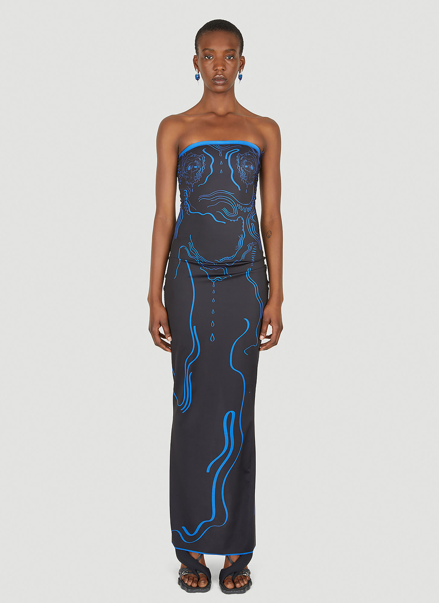 Di Petsa Venus Shell Maxi Dress In Black