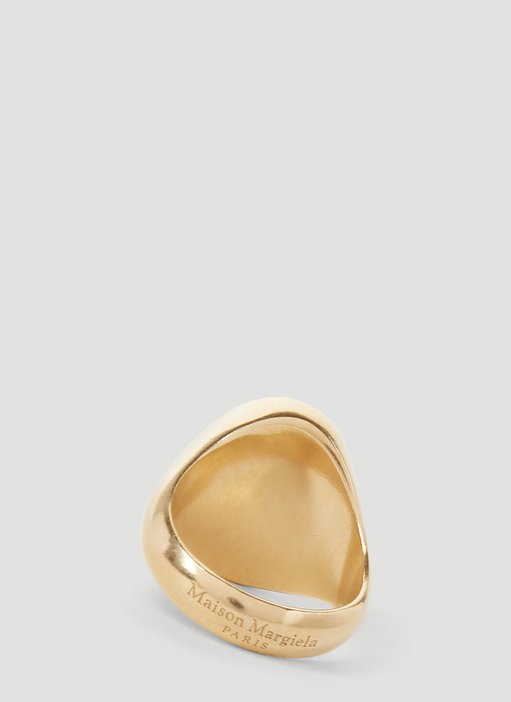 MM6 Maison Margiela Men's Signet Ring in Brushed Gold