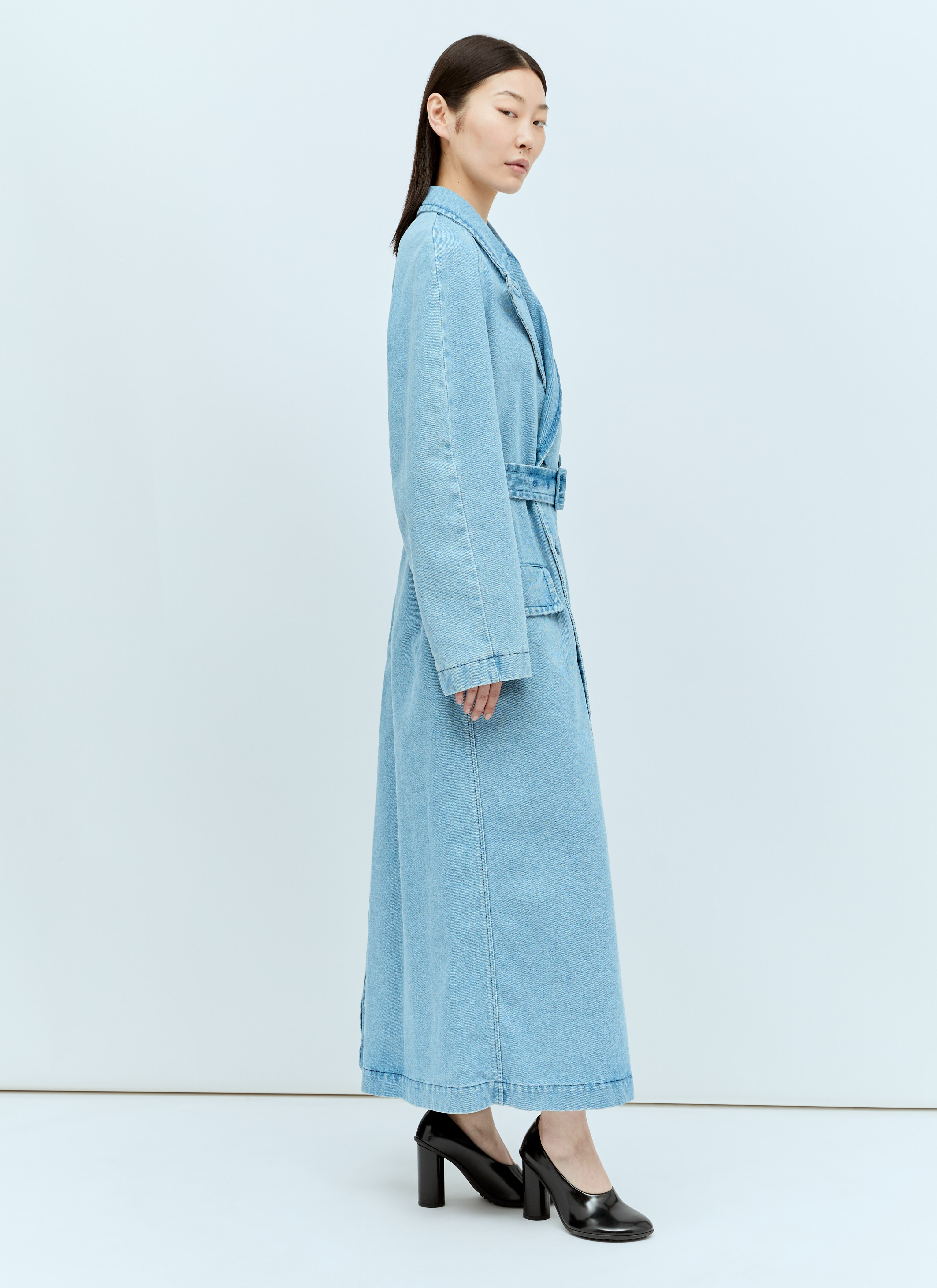 Dries Van Noten Women s Denim Trench Coat in Blue LN CC