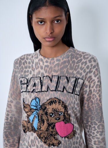 GANNI Wool-Blend Sweater Brown gan0263003