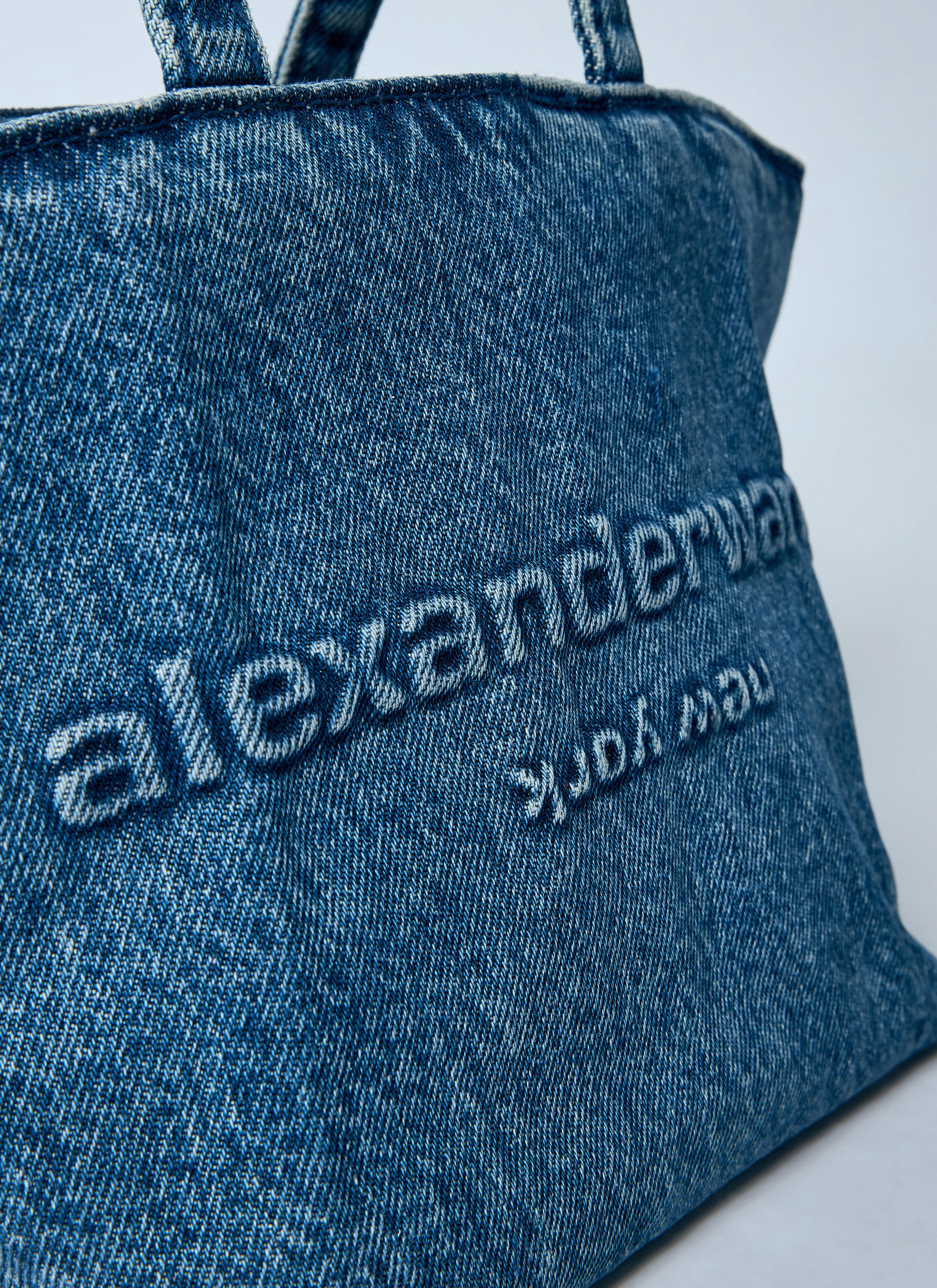 Alexander Wang Women's' Small Denim Punch Tote Bag in Blue | LN-CC®
