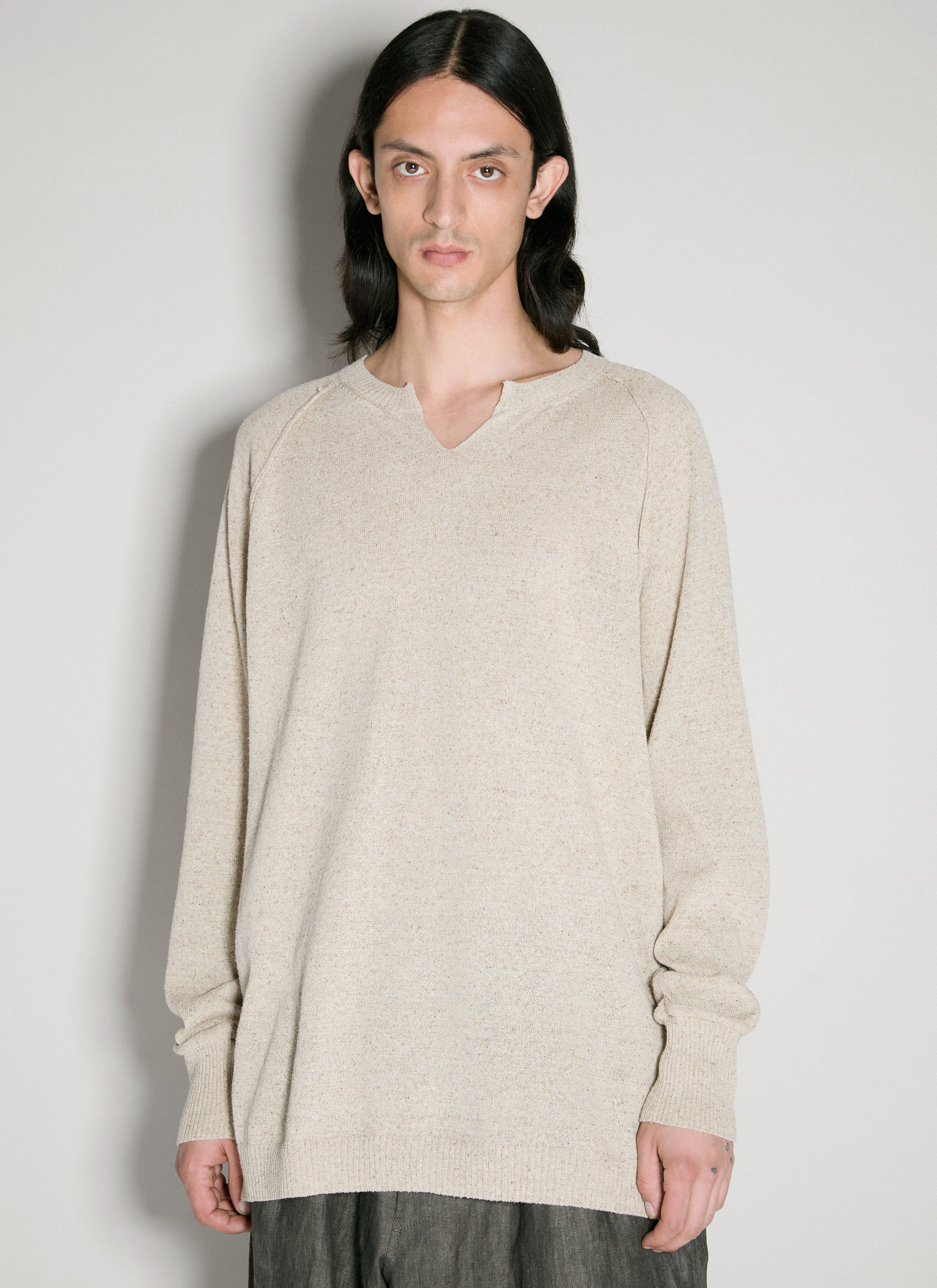 Yohji Yamamoto Split Collar Sweater Black yoy0156012