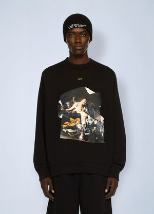 Off-White Cupid Paper Skate Crewneck Sweatshirt Black ofw0162066
